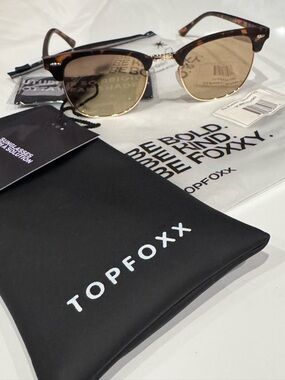 Topfoxx The Masters Mirrored Brown Tangle Free Sunglasses in Tortoise/Gold